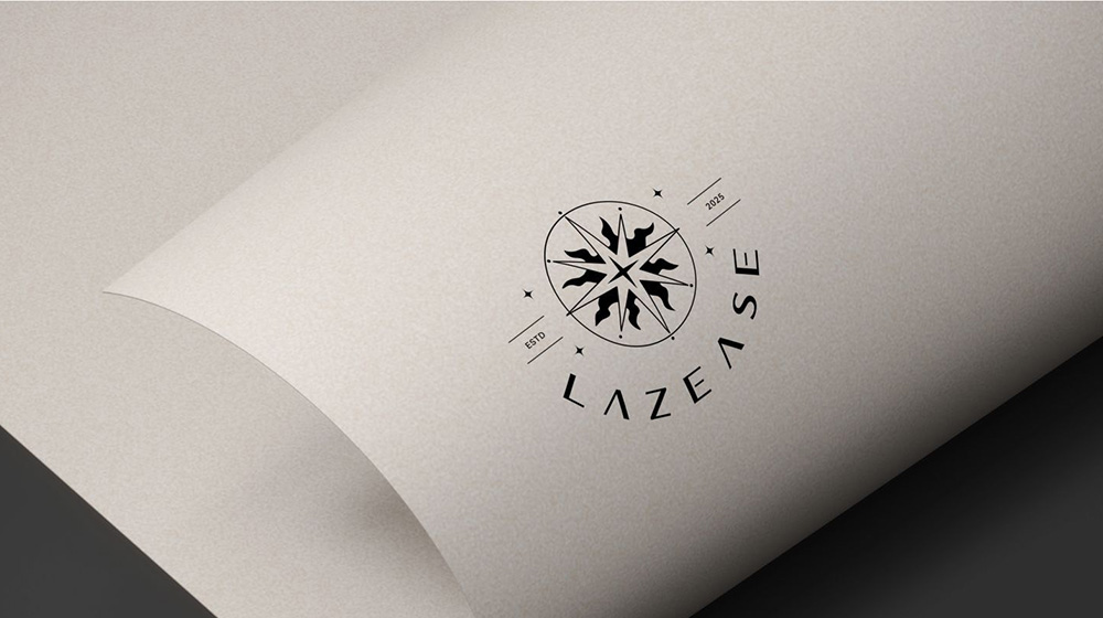 LAZEASE 標誌 — 米色卡紙壓印