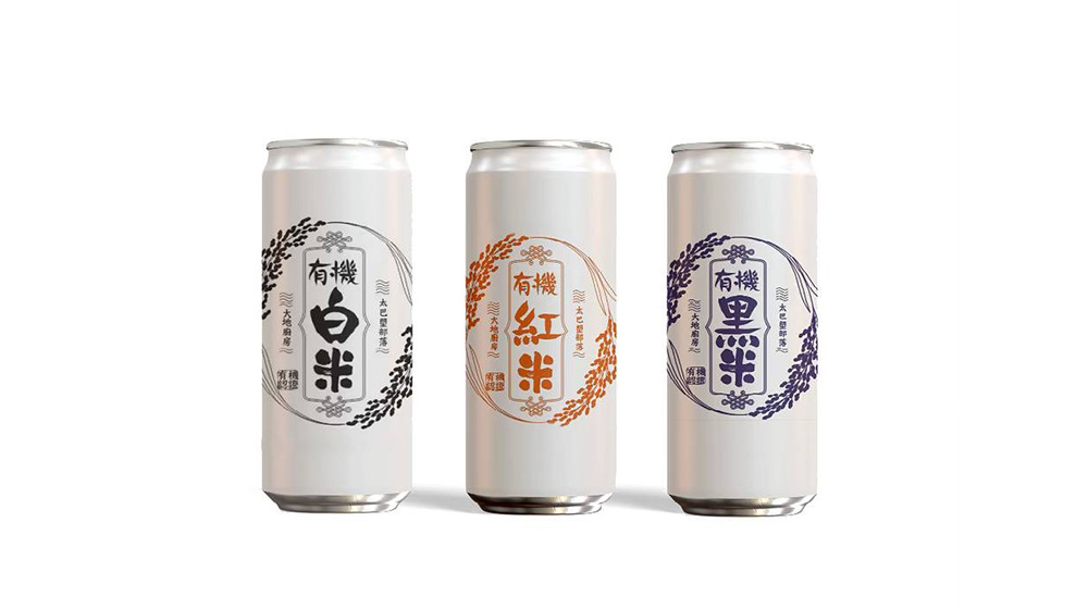 有機白米、紅米、黑米 罐裝包裝